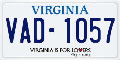 VA license plate VAD1057