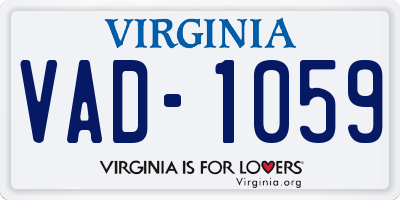 VA license plate VAD1059