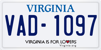 VA license plate VAD1097