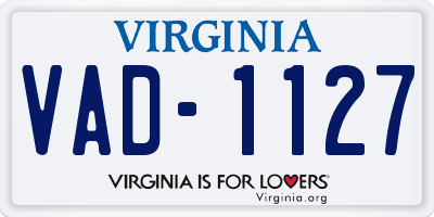 VA license plate VAD1127