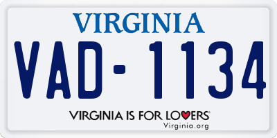 VA license plate VAD1134