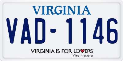 VA license plate VAD1146