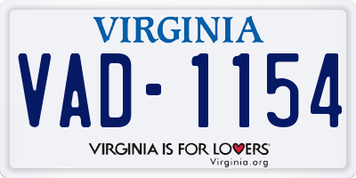 VA license plate VAD1154