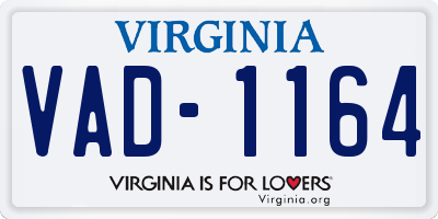 VA license plate VAD1164
