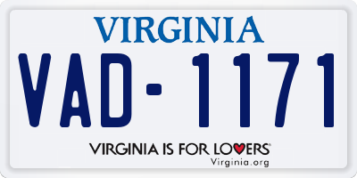 VA license plate VAD1171