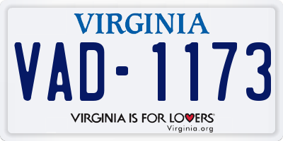 VA license plate VAD1173