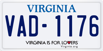 VA license plate VAD1176