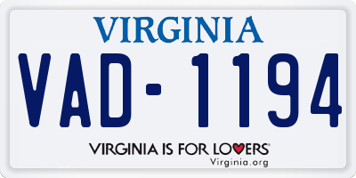 VA license plate VAD1194