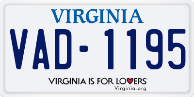 VA license plate VAD1195