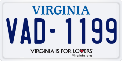 VA license plate VAD1199