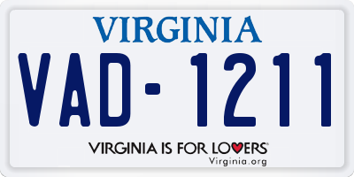 VA license plate VAD1211