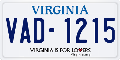VA license plate VAD1215