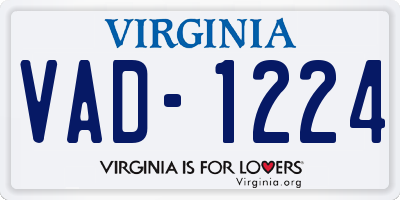 VA license plate VAD1224