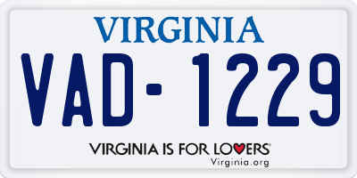 VA license plate VAD1229