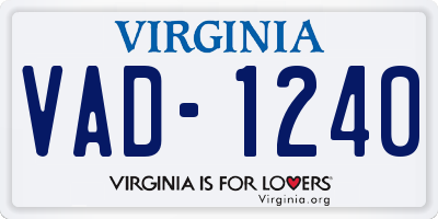 VA license plate VAD1240
