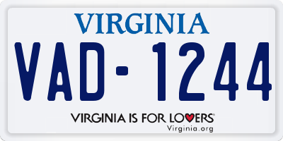 VA license plate VAD1244