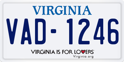 VA license plate VAD1246