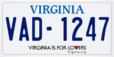 VA license plate VAD1247