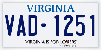 VA license plate VAD1251