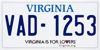 VA license plate VAD1253