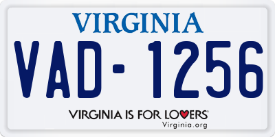 VA license plate VAD1256