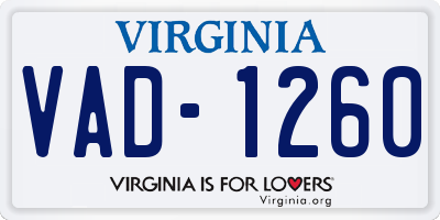 VA license plate VAD1260