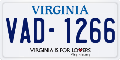 VA license plate VAD1266