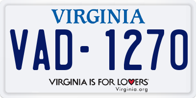 VA license plate VAD1270