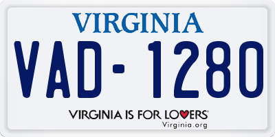 VA license plate VAD1280
