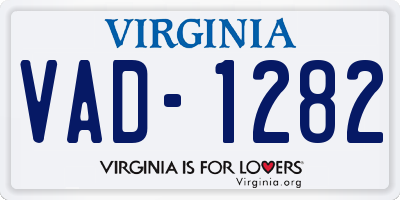 VA license plate VAD1282