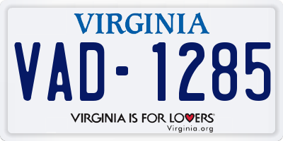 VA license plate VAD1285