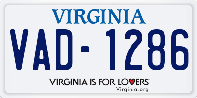 VA license plate VAD1286
