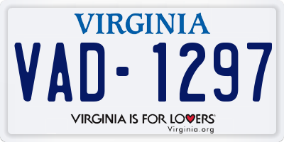 VA license plate VAD1297