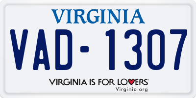 VA license plate VAD1307