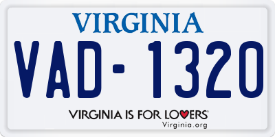 VA license plate VAD1320
