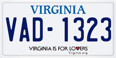 VA license plate VAD1323