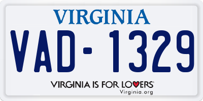 VA license plate VAD1329