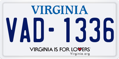 VA license plate VAD1336