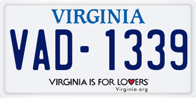 VA license plate VAD1339