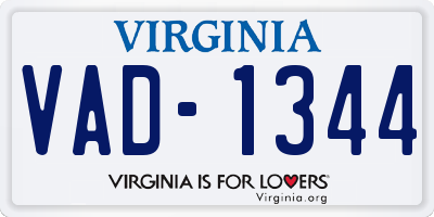 VA license plate VAD1344