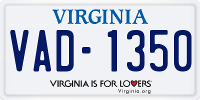 VA license plate VAD1350