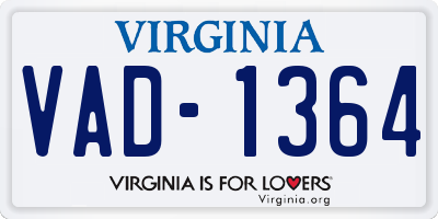 VA license plate VAD1364