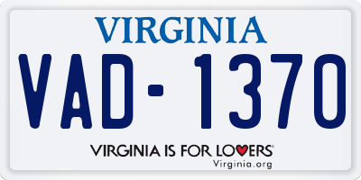 VA license plate VAD1370