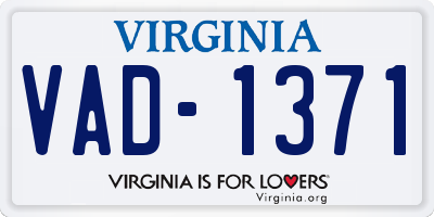 VA license plate VAD1371