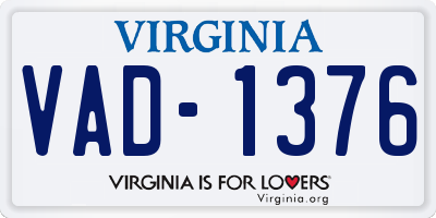 VA license plate VAD1376