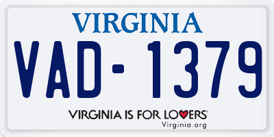 VA license plate VAD1379