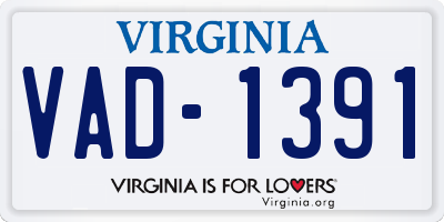 VA license plate VAD1391