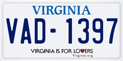 VA license plate VAD1397