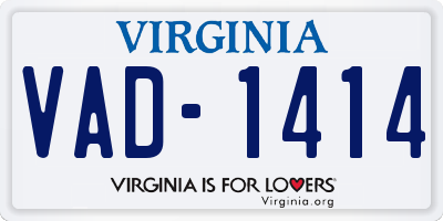 VA license plate VAD1414