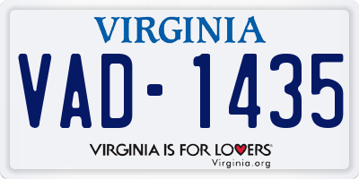 VA license plate VAD1435